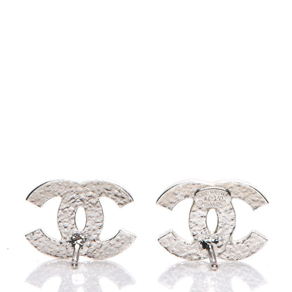 Chanel Crystal Timeless CC Earrings Silver 3 of 4