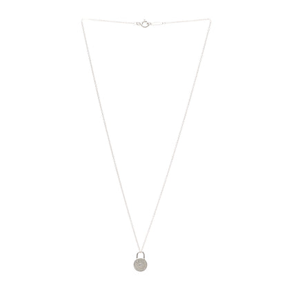 Tiffany Sterling Silver Diamond 1837 Circle Lock Necklace 3 of 5