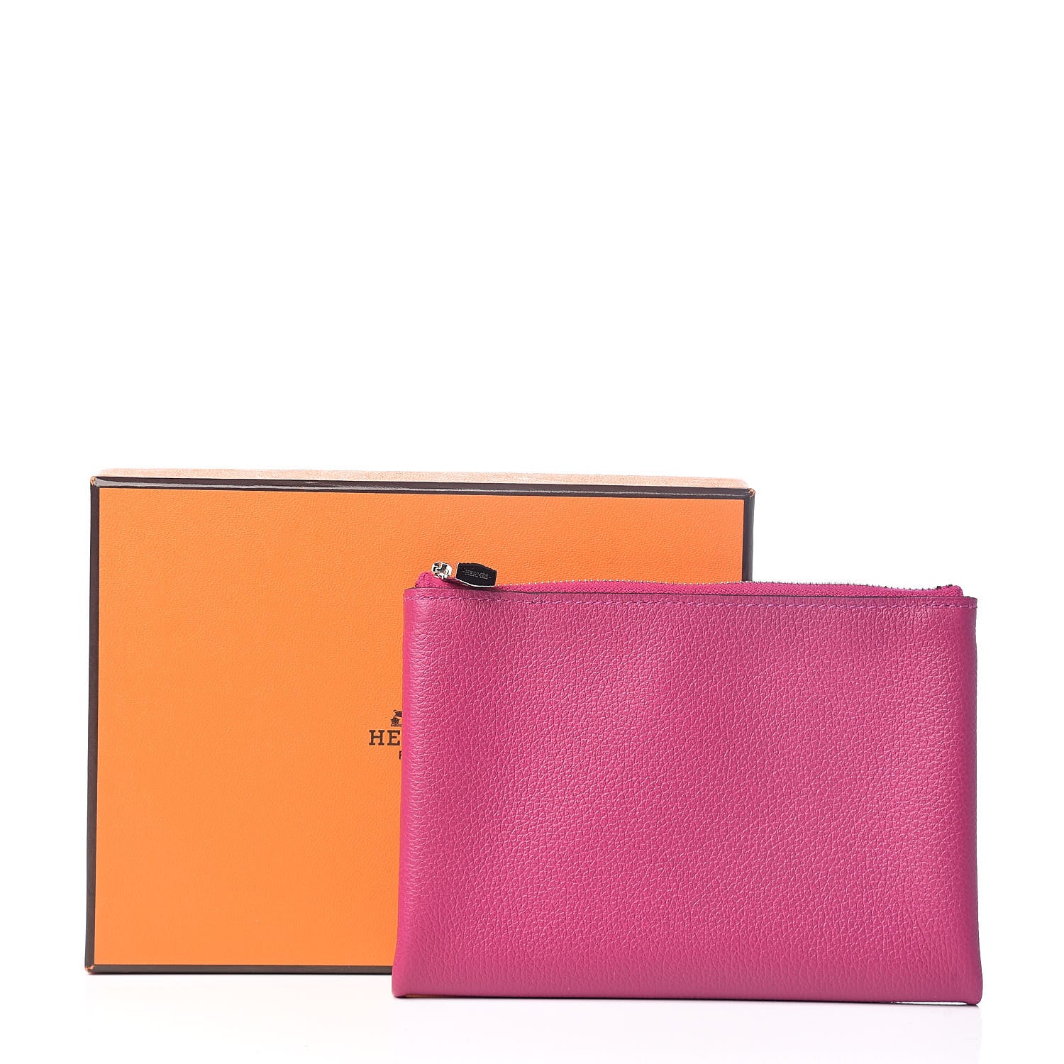 Hermes Evercolor Small Atout Pouch Rose Pourpre Bleu Saphir 7 of 7