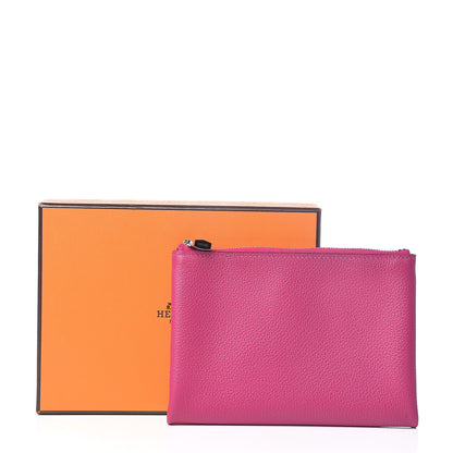Hermes Evercolor Small Atout Pouch Rose Pourpre Bleu Saphir 7 of 7