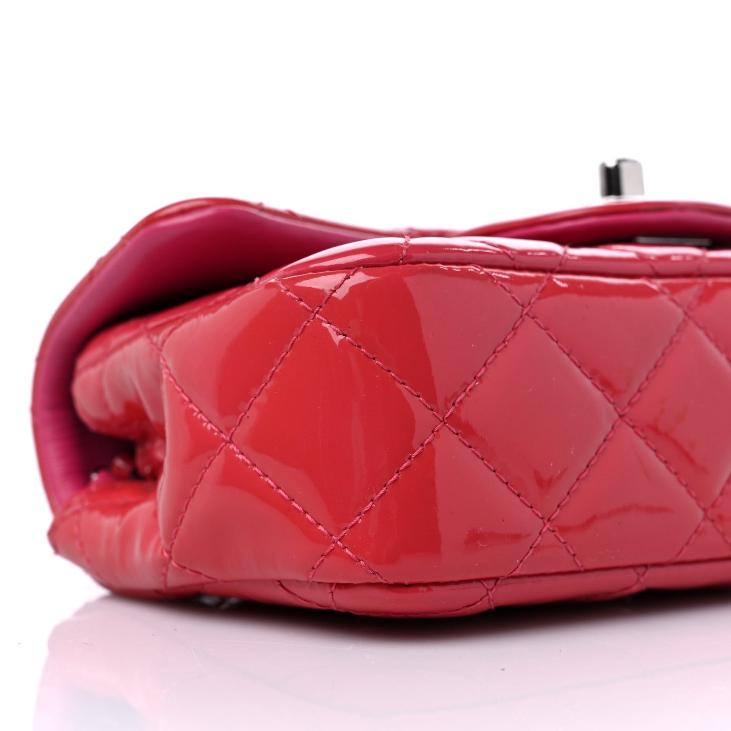 Chanel Patent Calfskin Quilted Extra Mini Rectangular Flap Pink 8 of 11