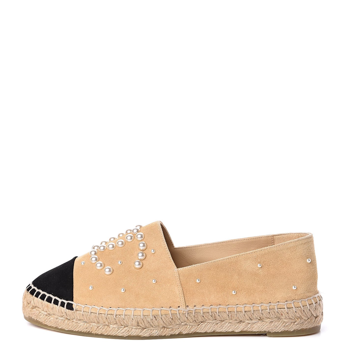 Suede Pearl CC Espadrilles 38 Beige Black