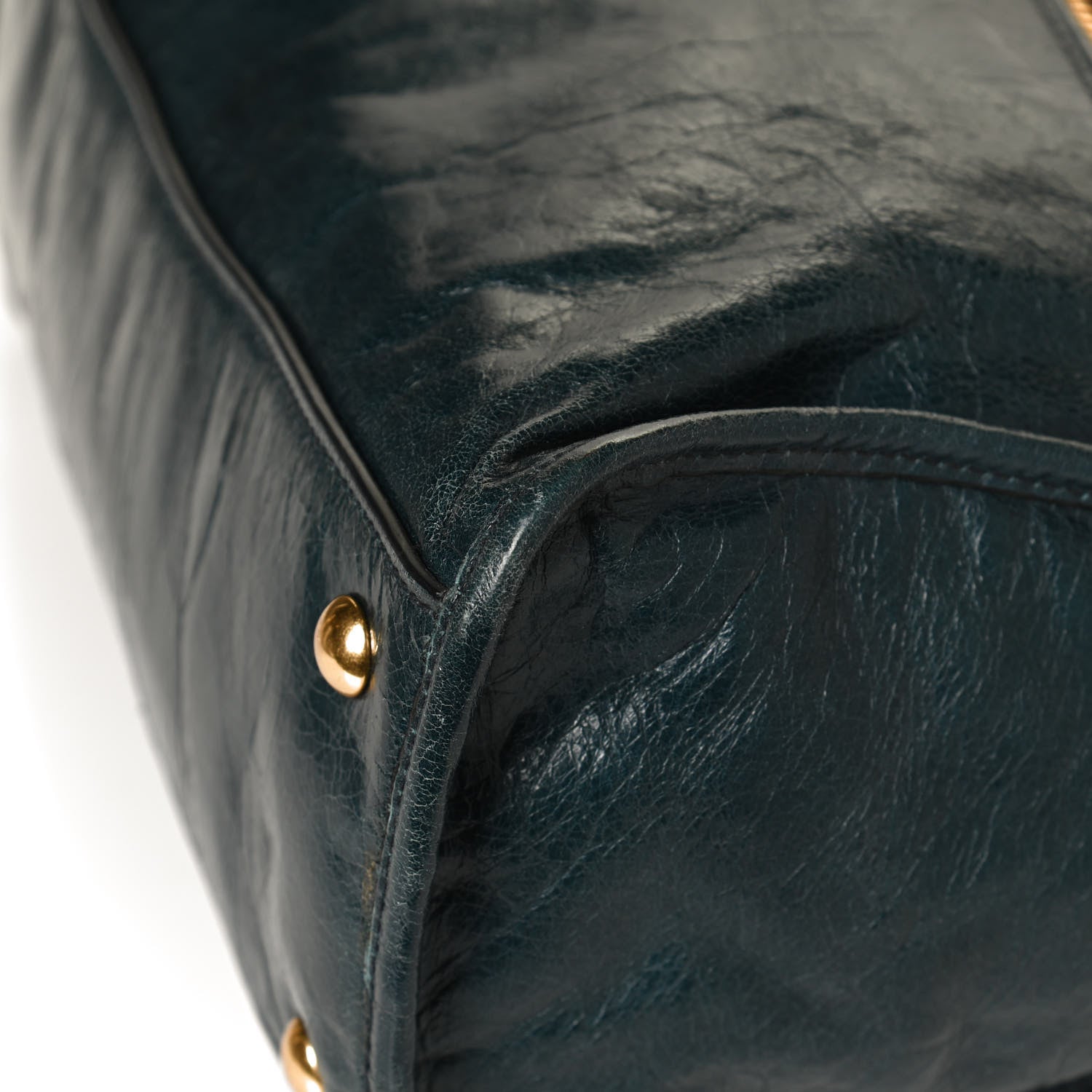 Miu Miu Vitello Shine Zip Tote Denim 11 of 14