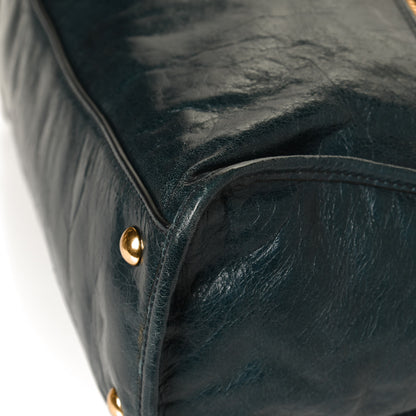 Miu Miu Vitello Shine Zip Tote Denim 11 of 14