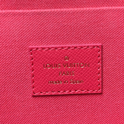 Louis Vuitton Damier Azur Studded Pochette Felicie Chain Wallet Fuchsia 7 of 11