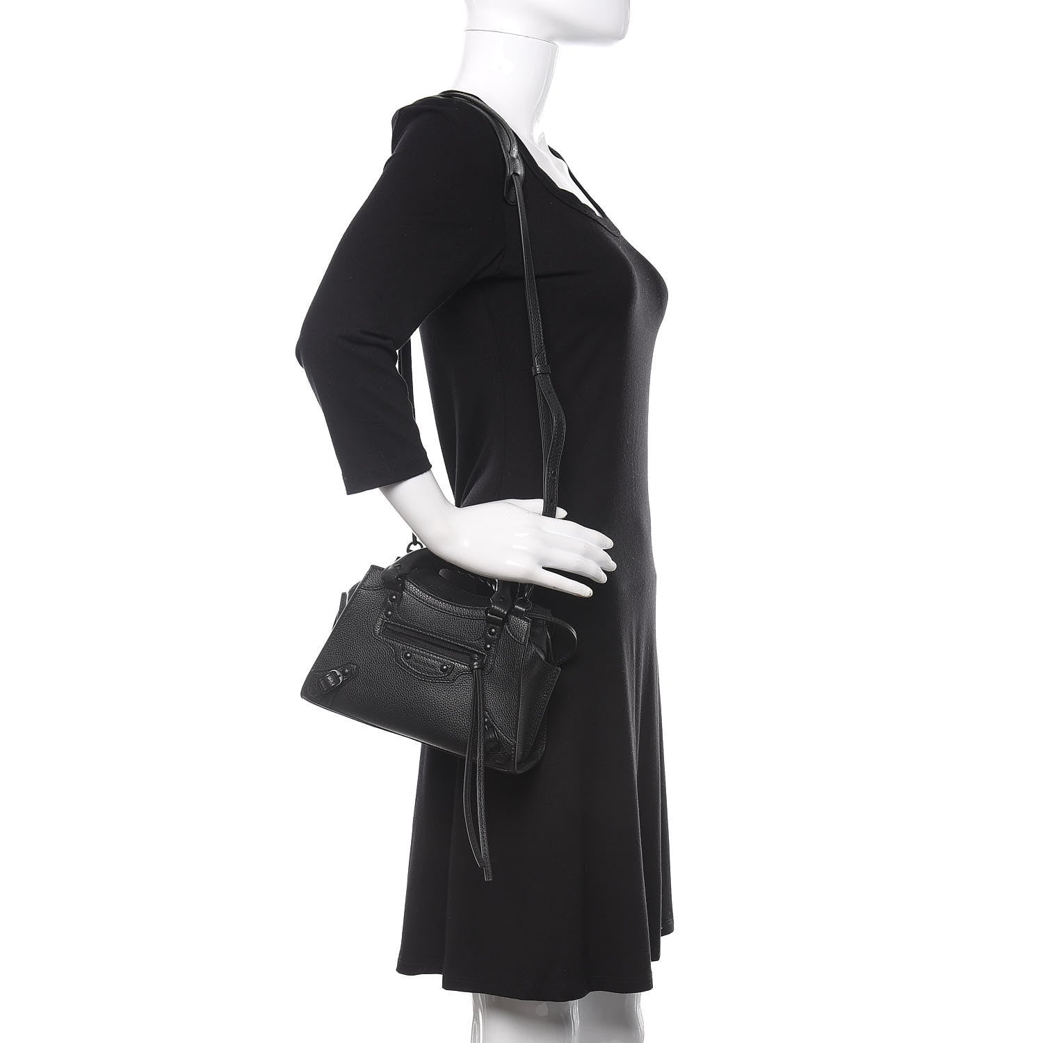 Balenciaga Grained Calfskin Neo Classic Black Hardware Mini City Black 2 of 9