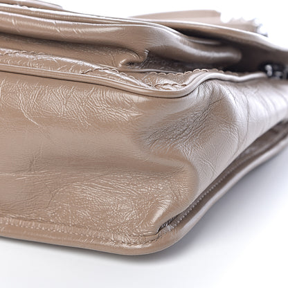Saint Laurent Crinkled Calfskin Matelasse Monogram Medium Niki Chain Satchel Light Taupe 10 of 10