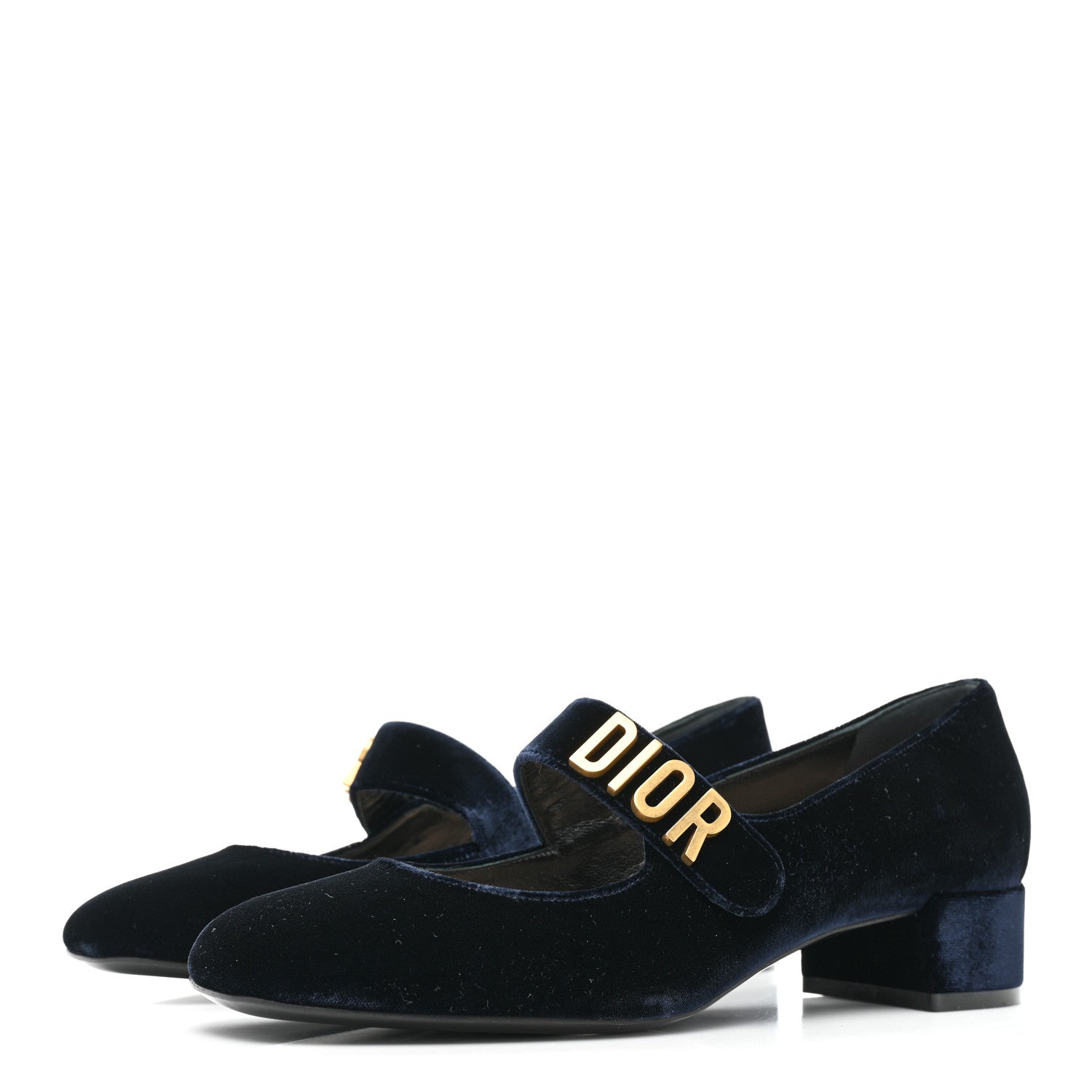 Christian Dior Velvet Baby-D Ballet Pumps 38 Deep Blue 3 of 8