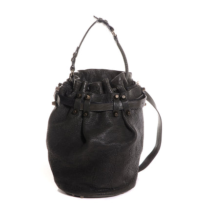 Alexander Wang Pebbled Leather Antique Brass Diego Bucket Bag Charcoal 1 of 6