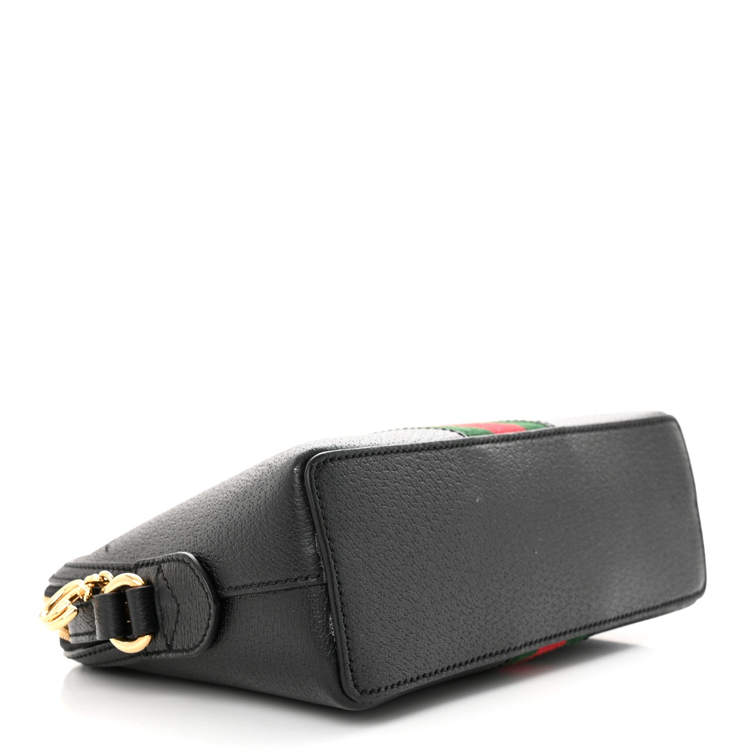 Gucci Calfskin GG Web Small Ophidia Dome Shoulder Bag Black 4 of 14
