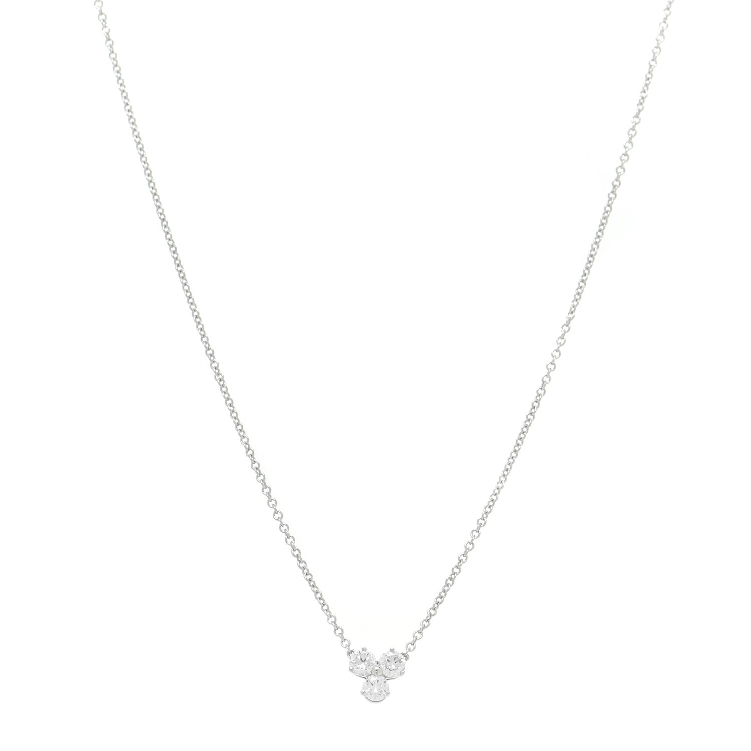 Tiffany Platinum Diamond .30ctw Aria Pendant Necklace 1 of 6