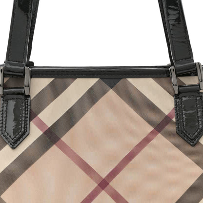Burberry Metallic Calfskin Nova Check Small Nickie Tote Black 8 of 10