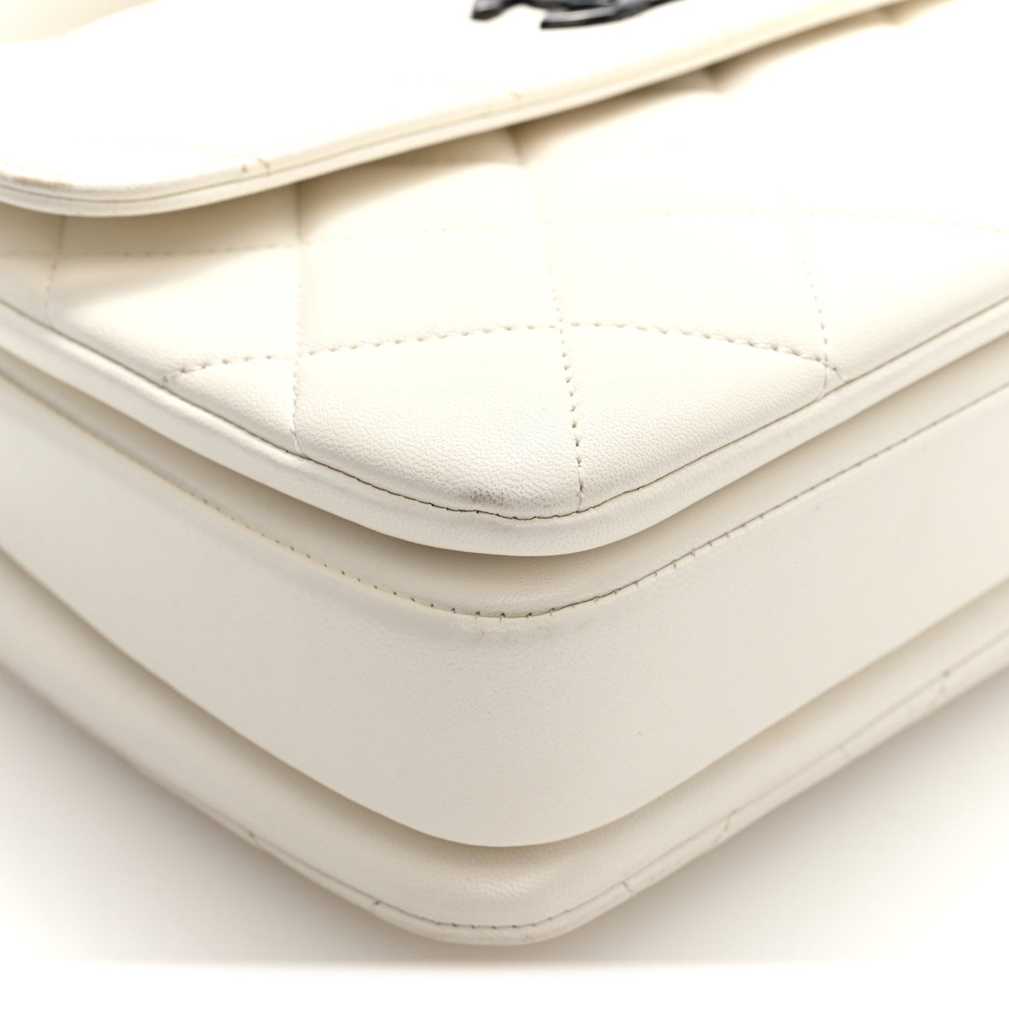 Lambskin Quilted Small Trendy CC Dual Handle Flap Bag White