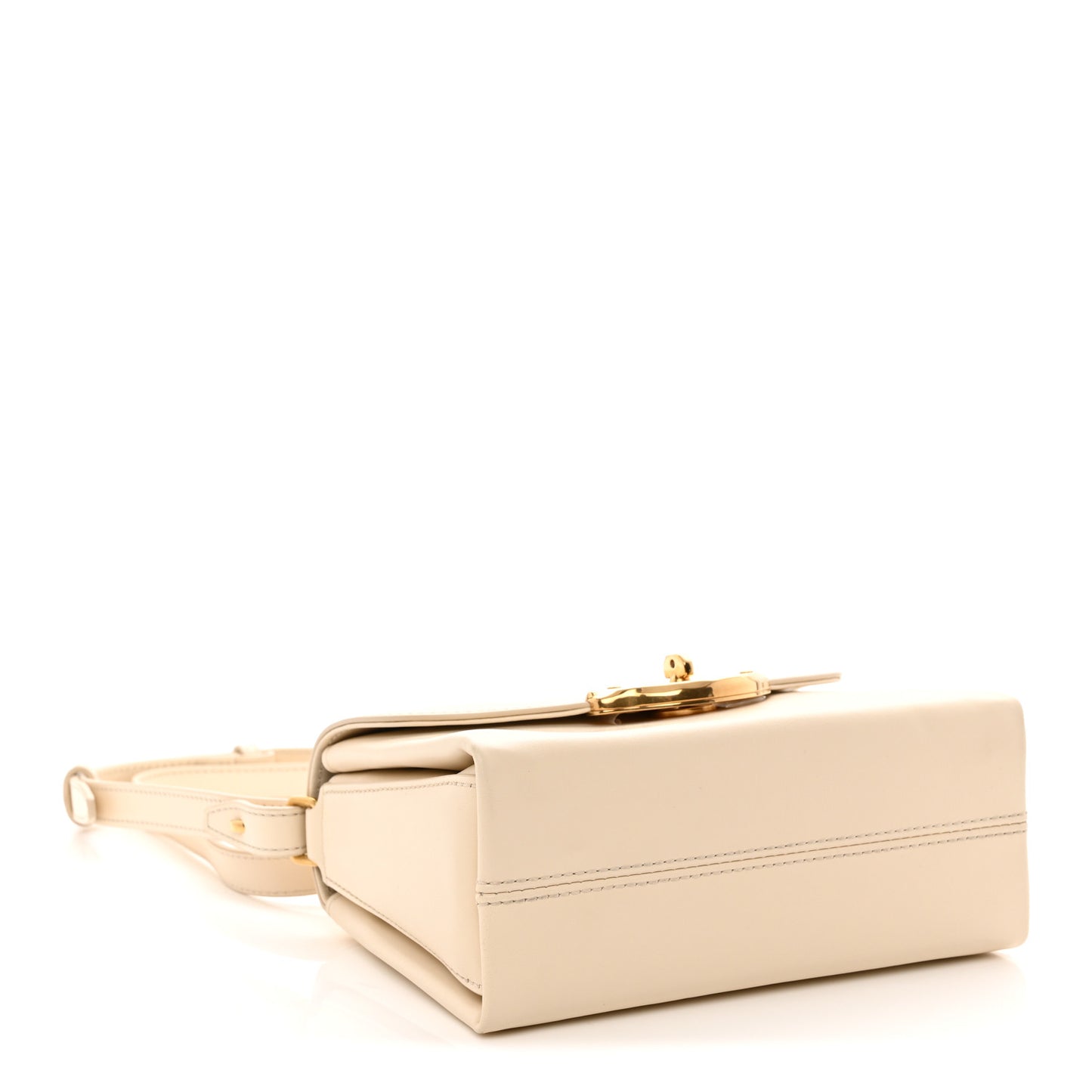 High Gloss Calfskin Lana Small Top Handle Eggshell