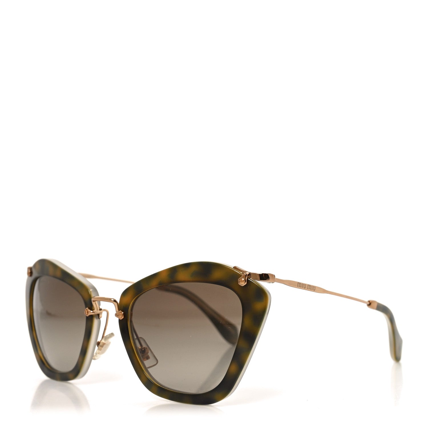 Miu Miu Acetate Metal Cat Eye Sunglasses SMU10N Tortoise 1 of 7
