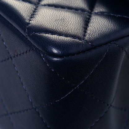 Chanel Lambskin Quilted Mini Top Handle Rectangular Flap Navy Blue 10 of 12
