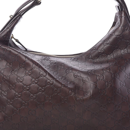 Gucci Guccissima Medium Horsebit Chain Hobo Dark Brown 8 of 10