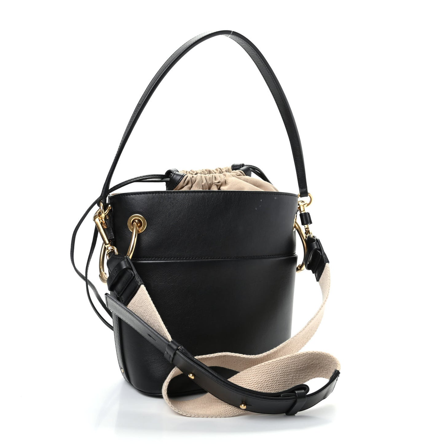 Smooth Calfskin Small Roy Bucket Bag Black