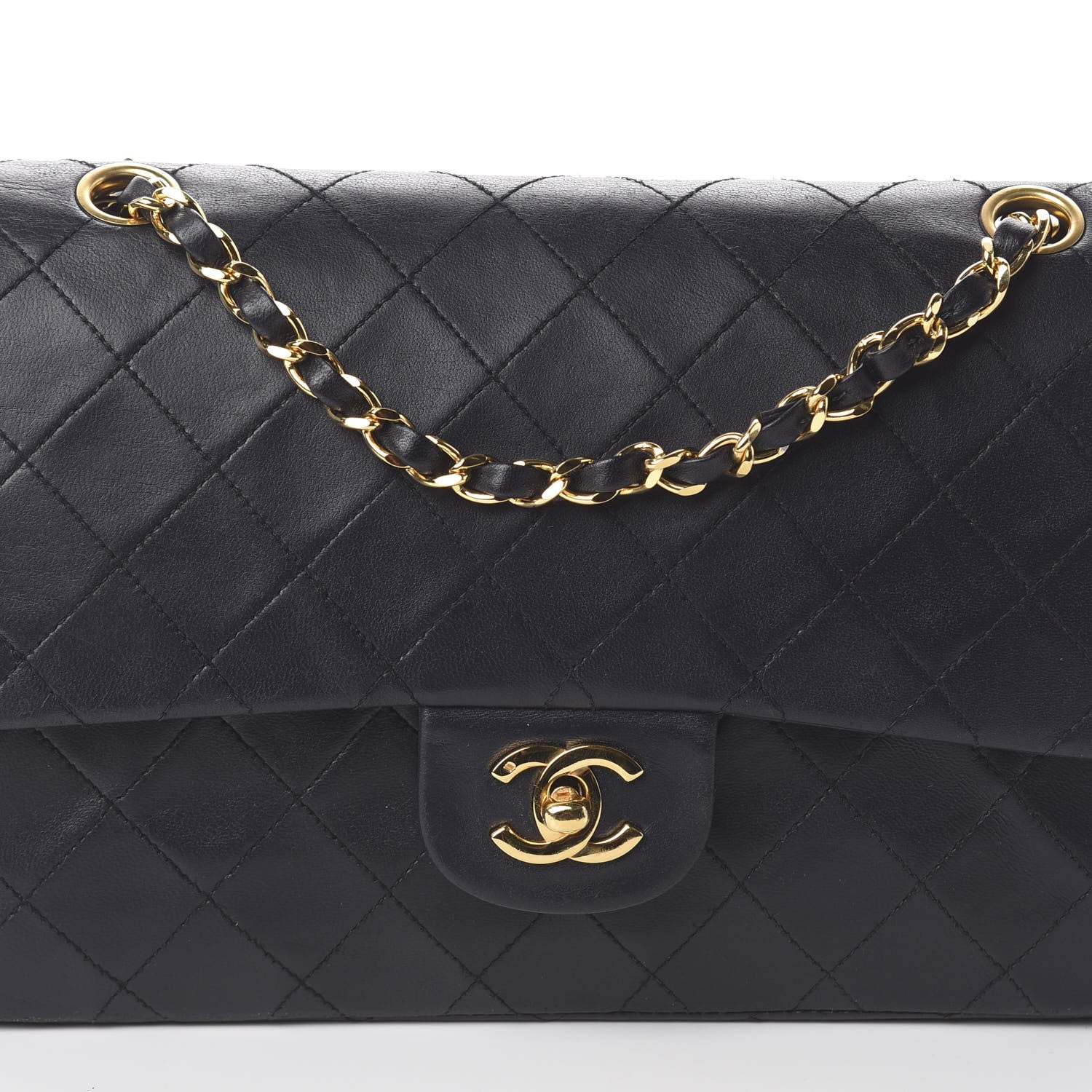 Chanel Lambskin Quilted Medium Double Flap Black 9 of 9