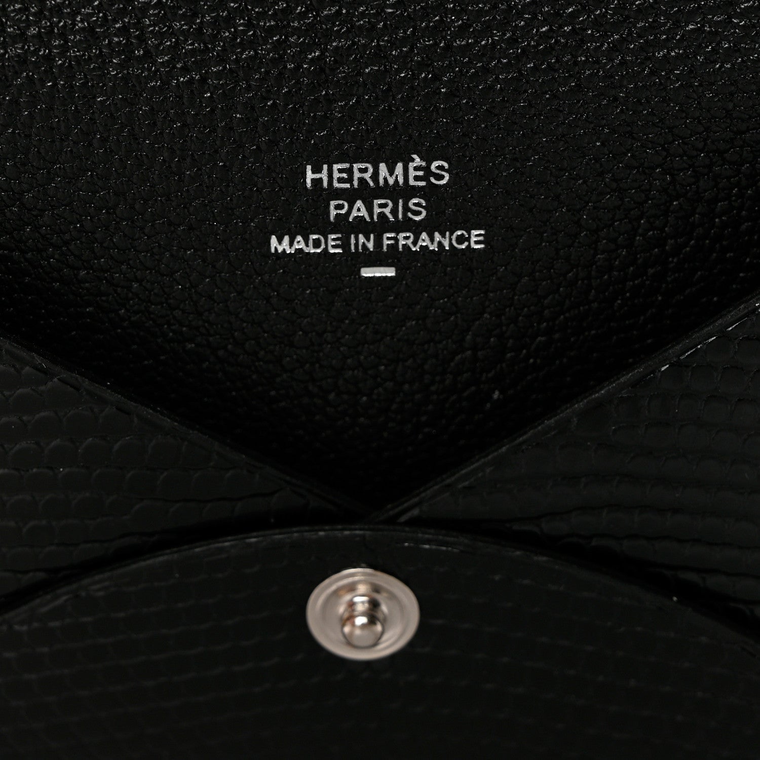 Hermes Lizard Calvi Card Case Black 6 of 8