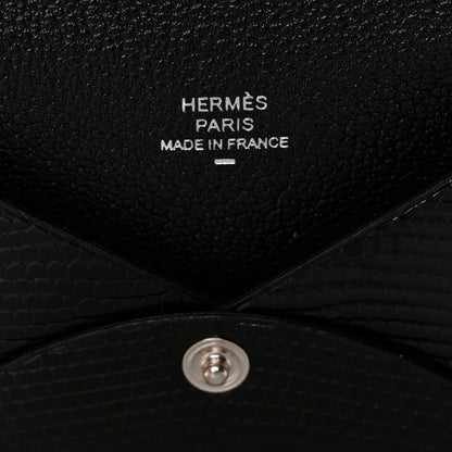Hermes Lizard Calvi Card Case Black 6 of 8