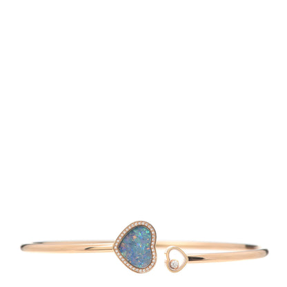 Chopard 18K Rose Gold Diamond Opal Happy Hearts Bangle Bracelet 1 of 8