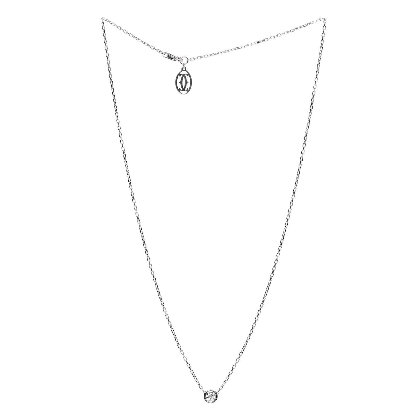 18K White Gold Diamond LM D'Amour Pendant Necklace