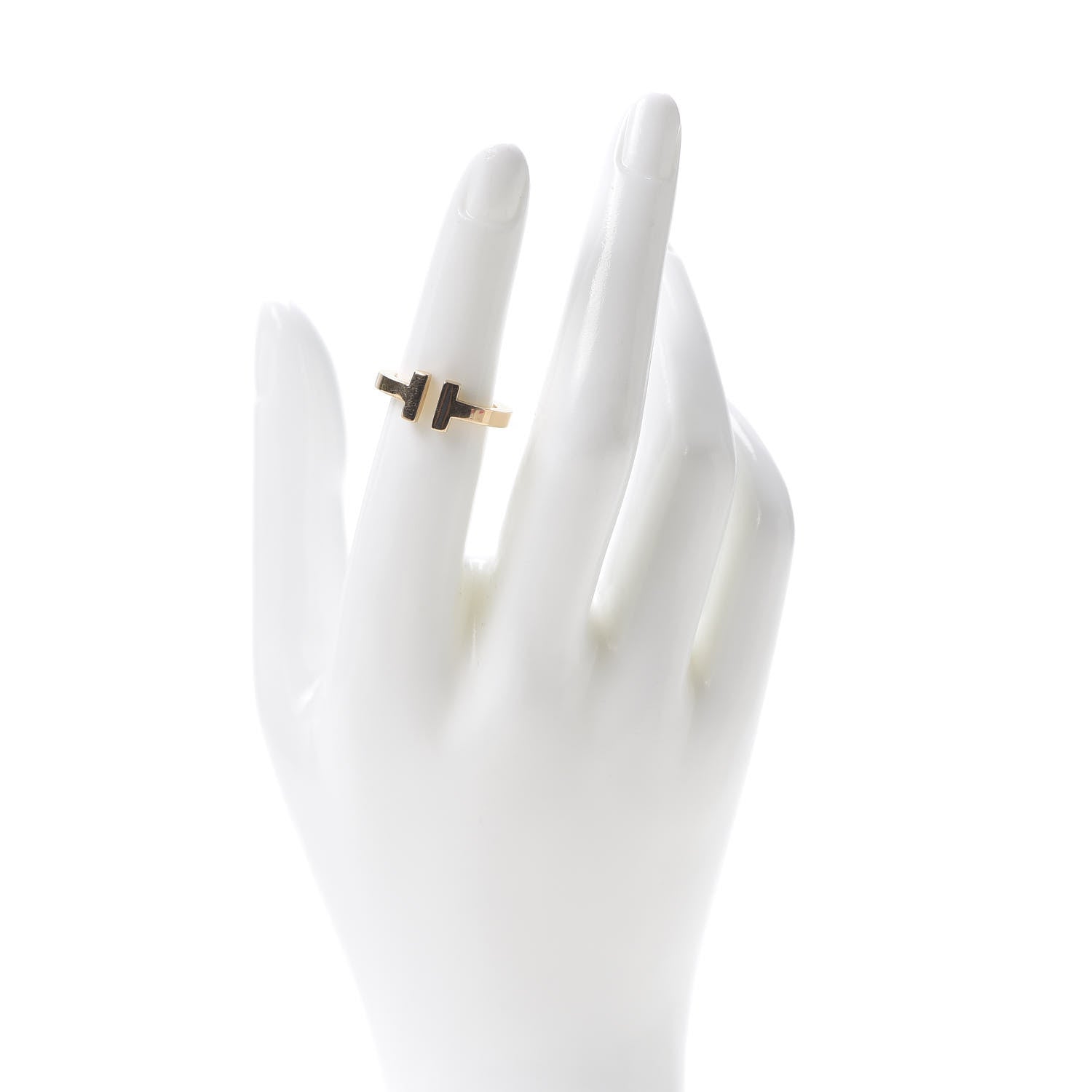 Tiffany 18K Yellow Gold T Square Ring 50 5.25 2 of 5