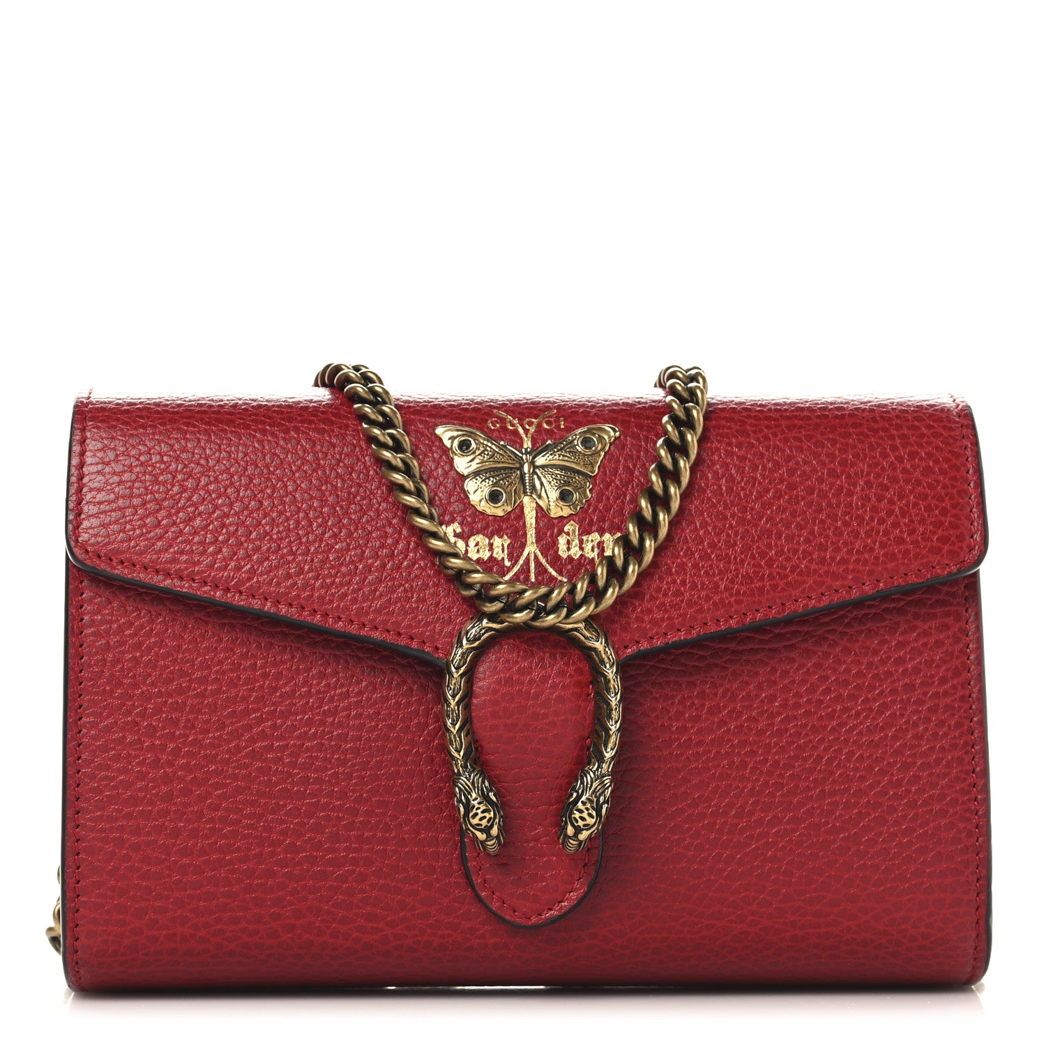 Gucci Calfskin Garden Dionysus Chain Wallet Hibiscus Red 1 of 12