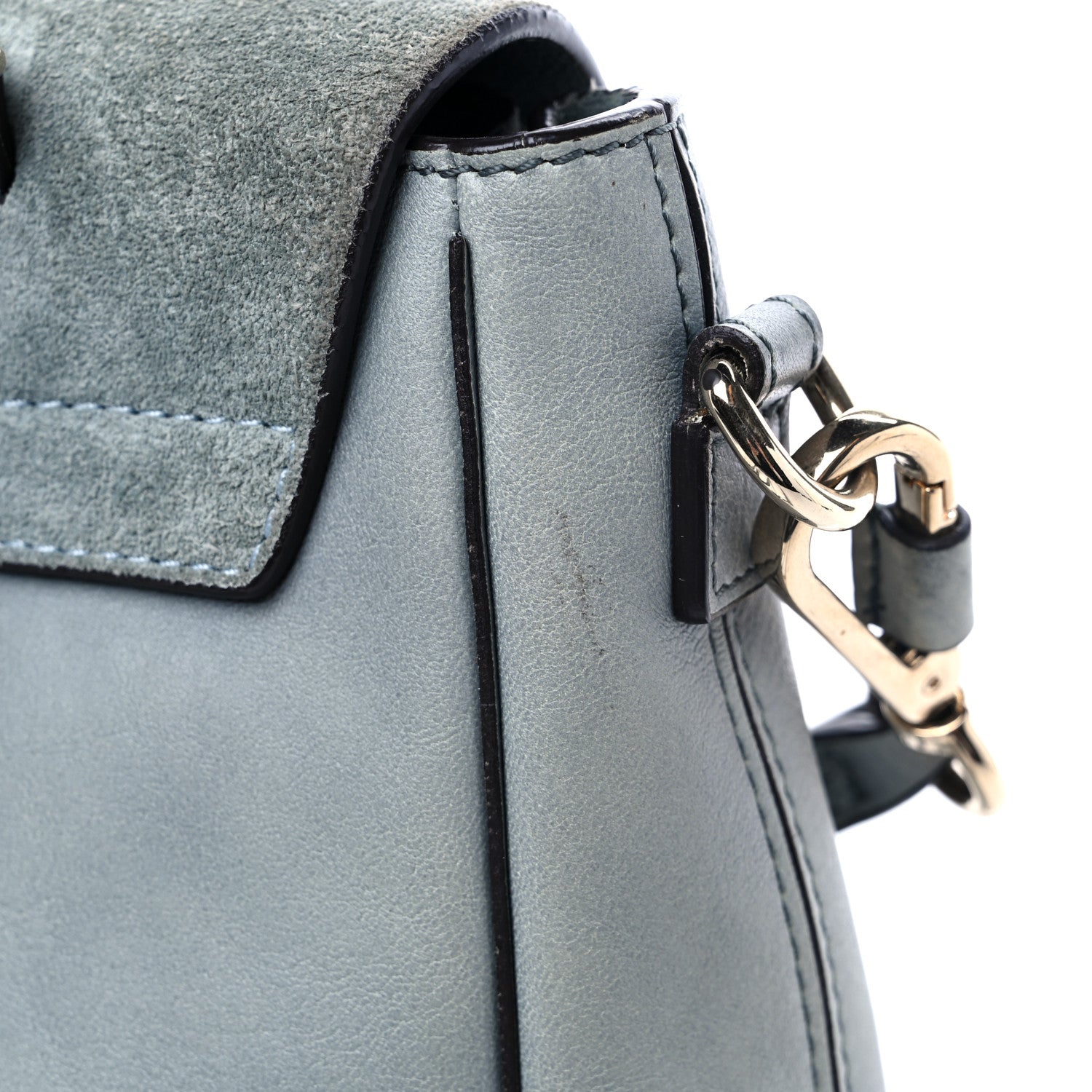 Chloe Suede Calfskin Mini Faye Backpack Washed Blue 18 of 19