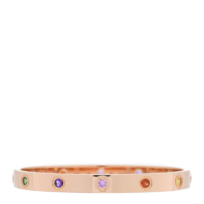 Cartier 18K Pink Gold Sapphire Garnet Amethyst LOVE Bracelet 16 1 of 5