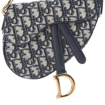 Christian Dior Oblique Mini Saddle Bag Blue 5 of 11