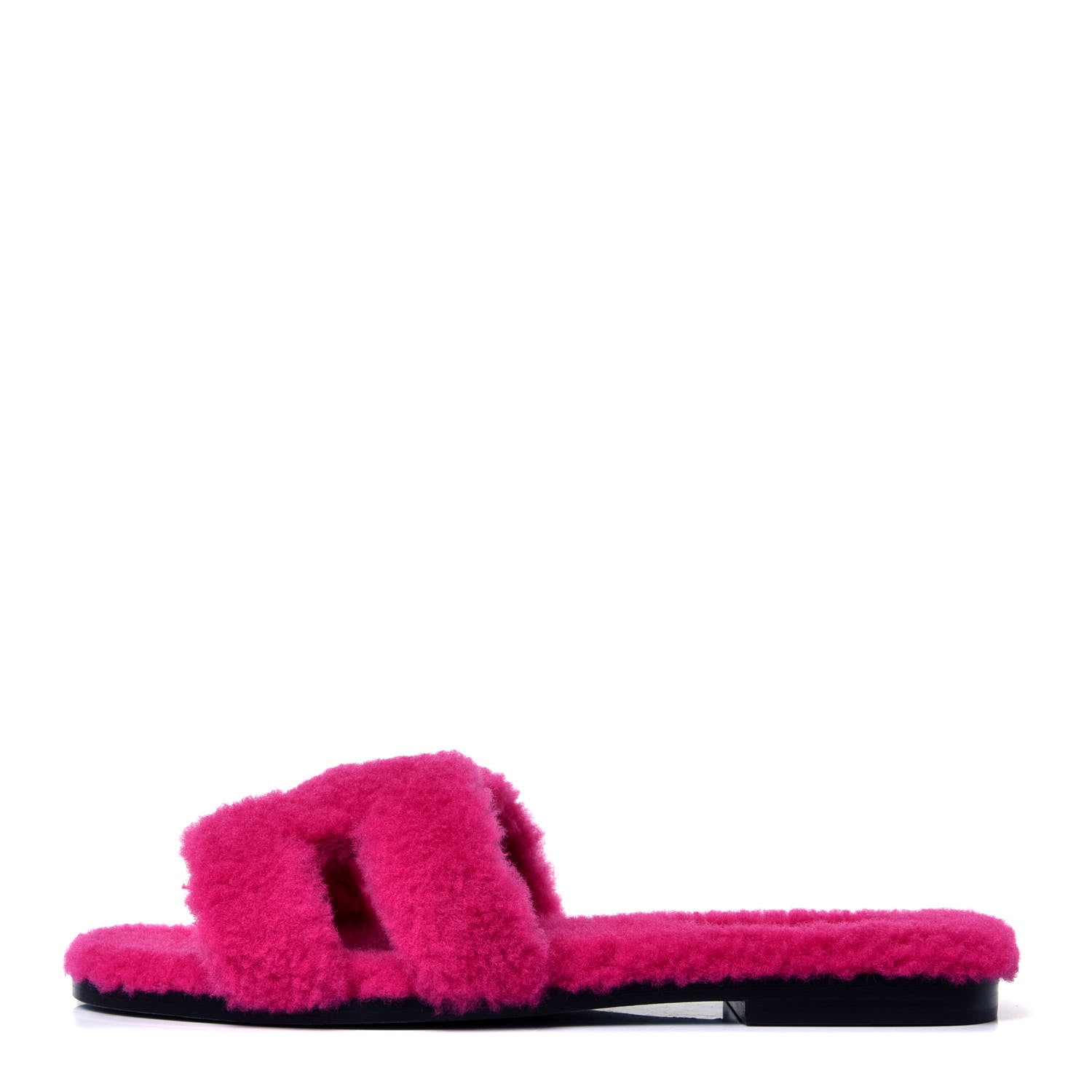 Hermes Woolskin Oran Sandals 37 Rose Fuchsia 1 of 6