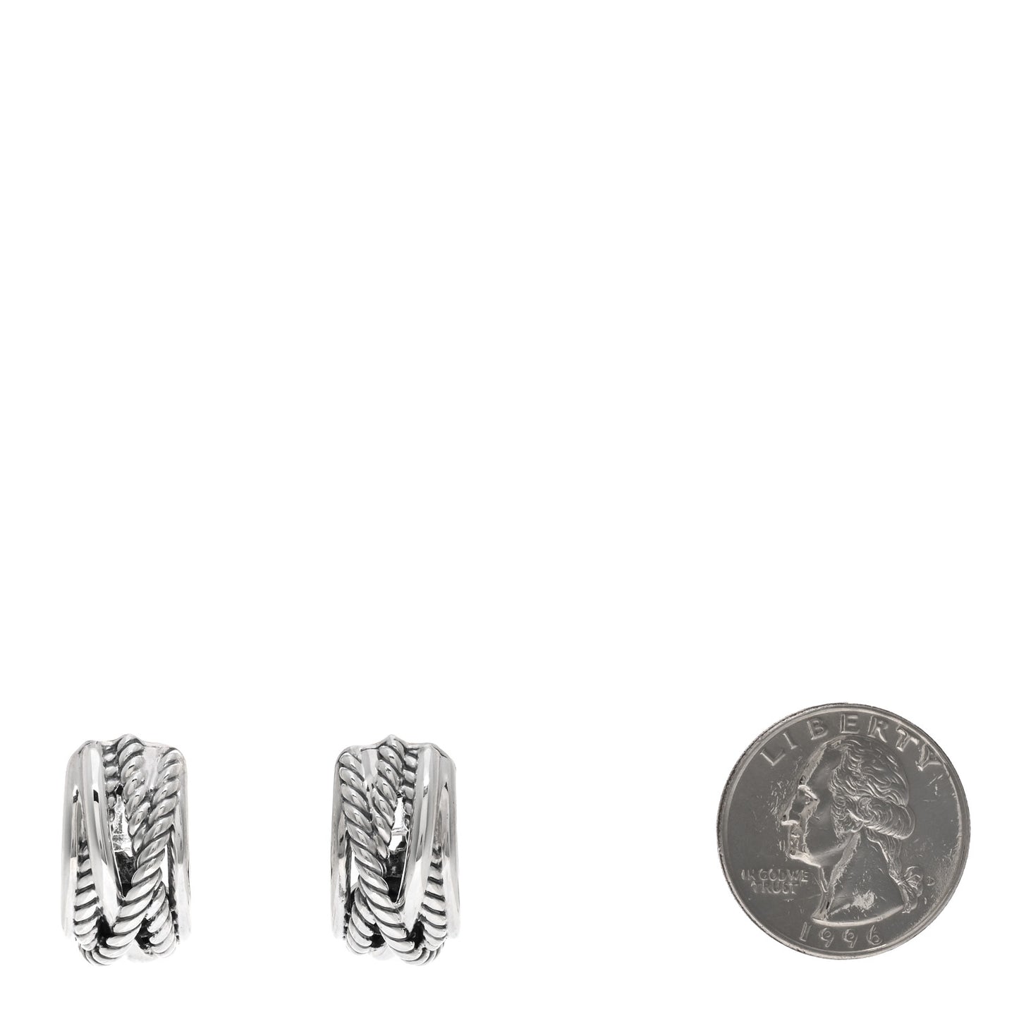 Sterling Silver 23mm Crossover Shrimp Earrings