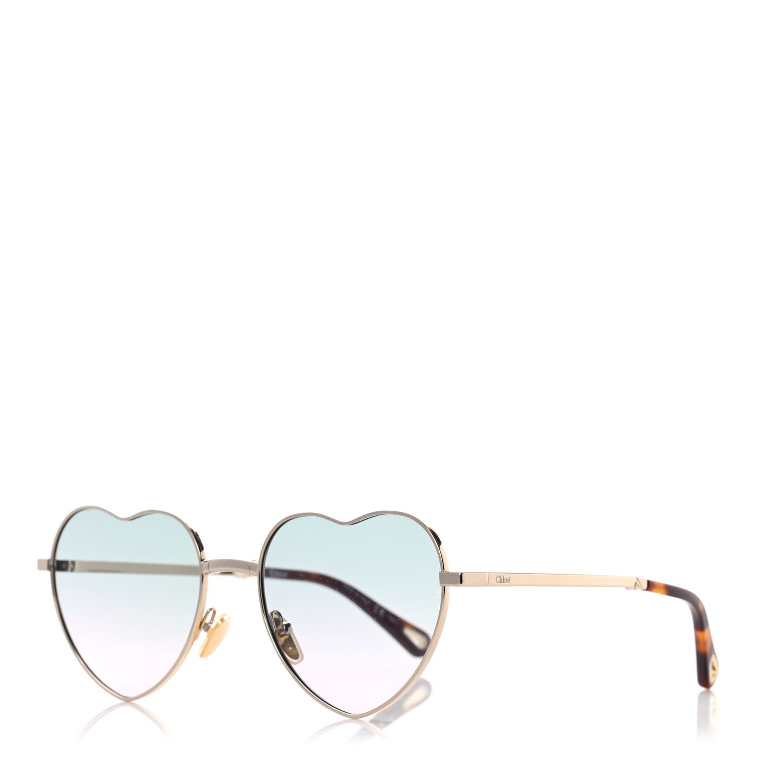 Chloe Metal Heart Folding Sunglasses CH0071S Gold 1 of 9