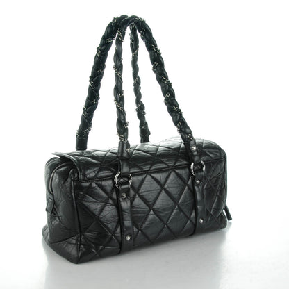 Chanel Distressed Lambskin Quilted Lady Braid Flap Tote Black 3 of 7