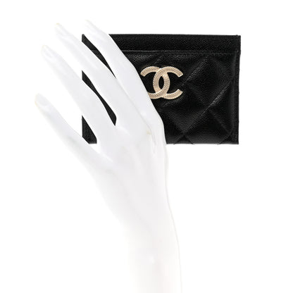 Chanel Caviar Quilted Studded CC Card Holder Black 2 of 8