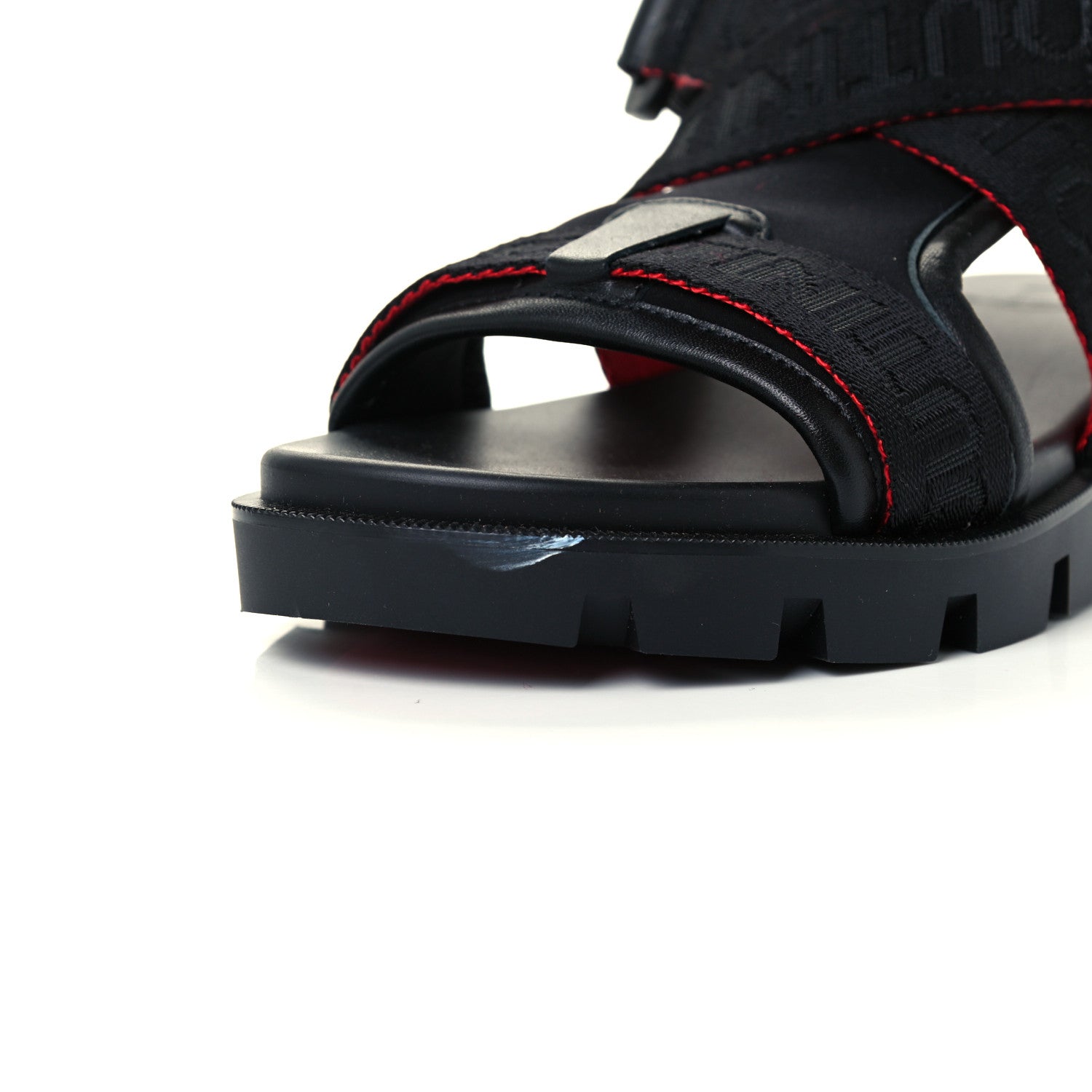 Christian Louboutin Calfskin Velcrissimo Flat Sandals 35.5 Black 11 of 12