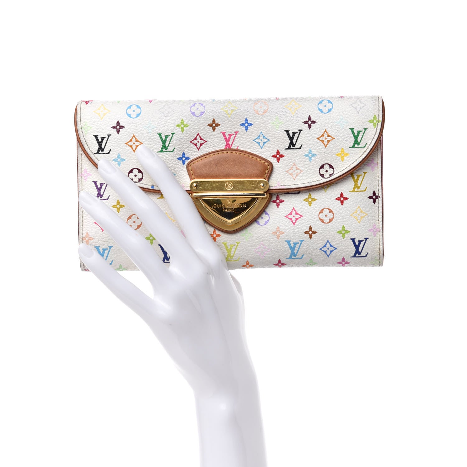 Louis Vuitton Monogram Multicolor Eugenie Wallet White Litchi 2 of 9