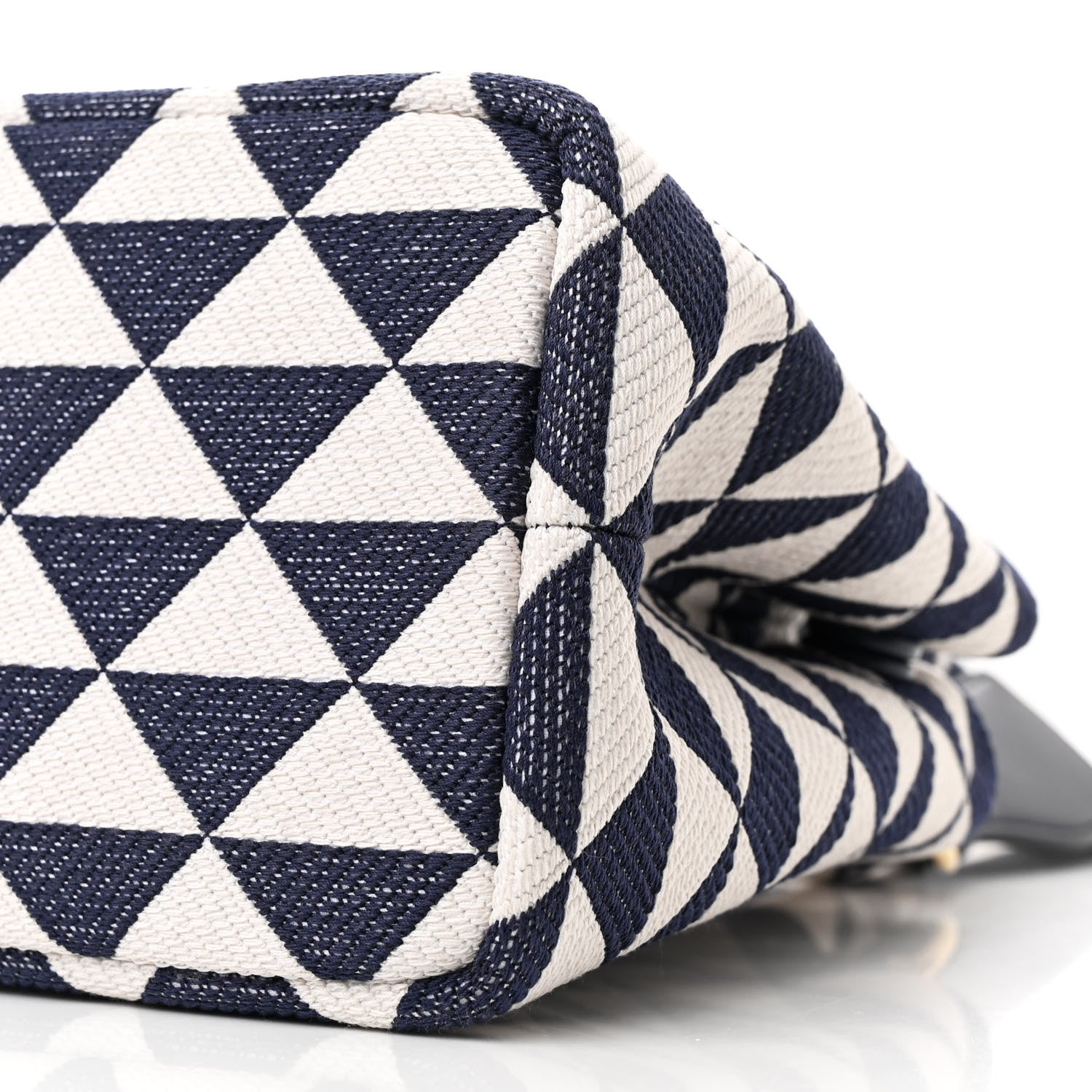Prada Jacquard Triangolo Symbole Embroidered Tote Navy 11 of 11