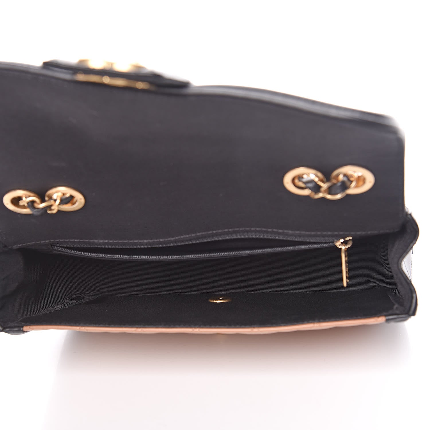 Chanel Lambskin Quilted Medium Elegant CC Flap Dark Beige Black 5 of 11