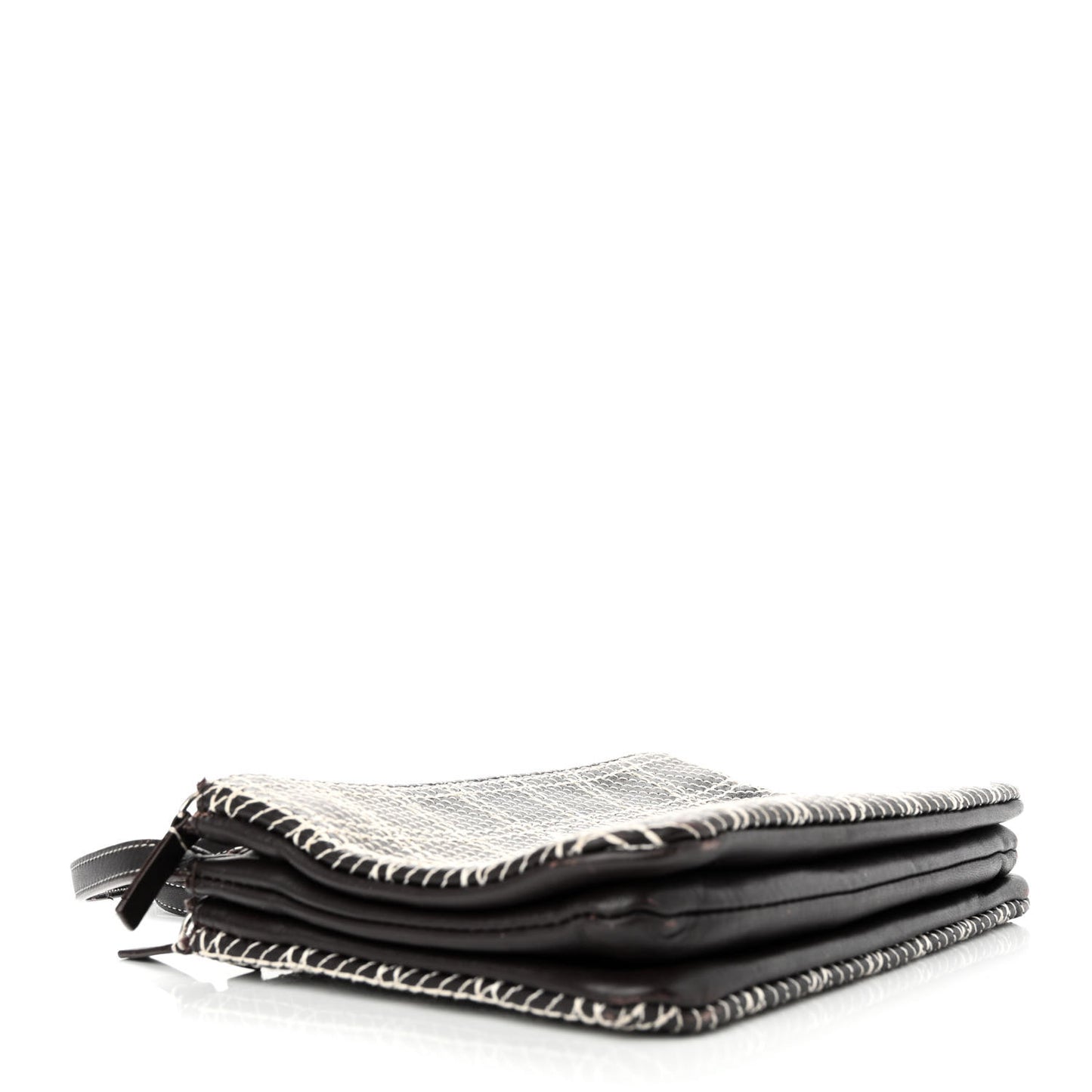 Lambskin Small Trio Crossbody Bag White Brown