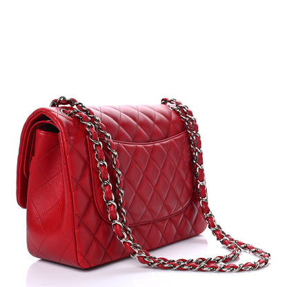 Chanel Lambskin Quilted Jumbo Double Flap Red 3 of 11