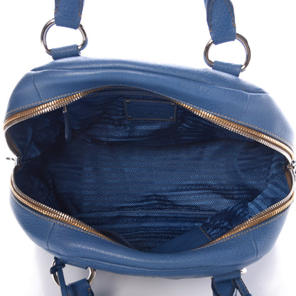 Prada Vitello Daino Dome Satchel Cobalto 5 of 15