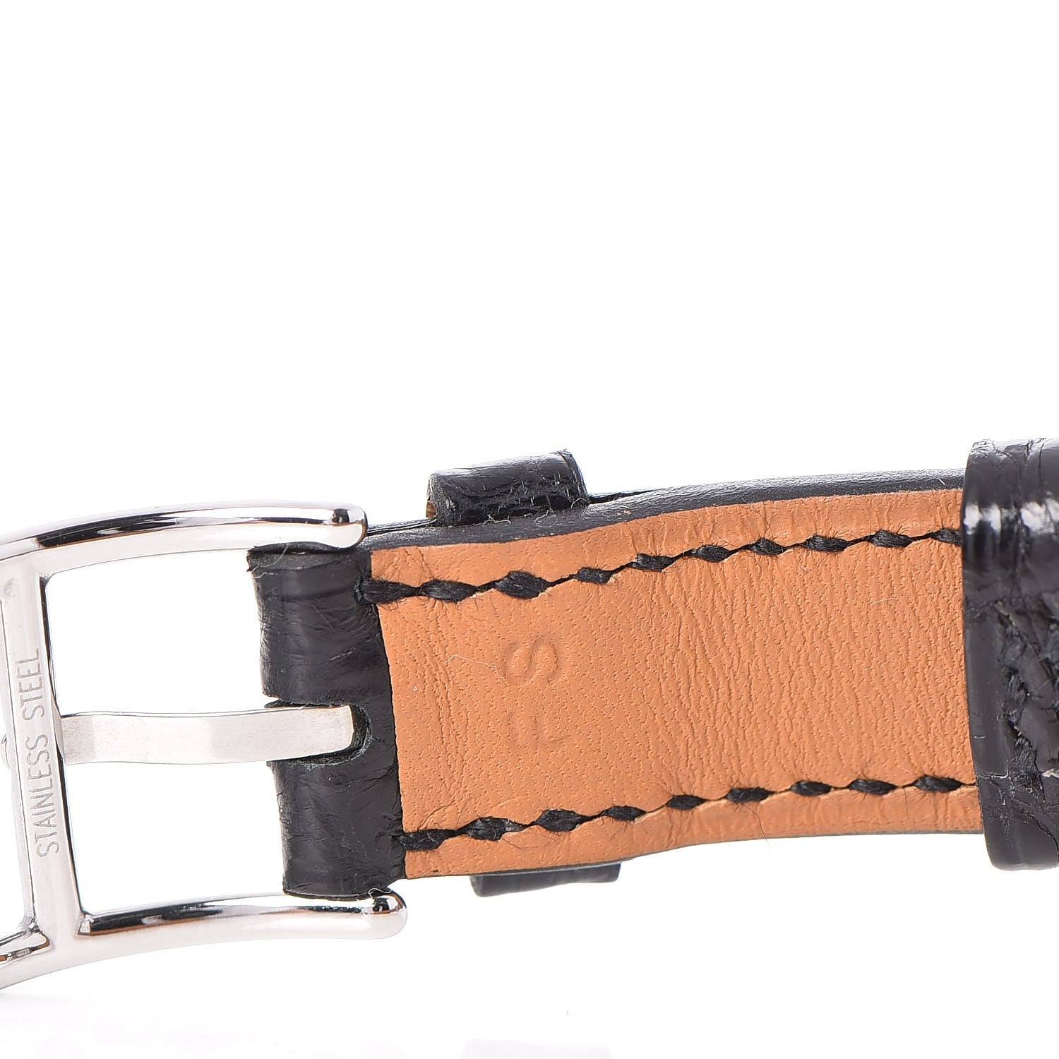 Hermes Stainless Steel Alligator Diamond Bezel Mother of Pearl 23mm Cape Cod Quartz Watch Noir 11 of 11