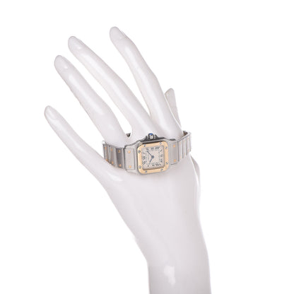 Cartier Stainless Steel 18K Yellow Gold 24mm Santos De Cartier Galbee Quartz Watch 2 of 8