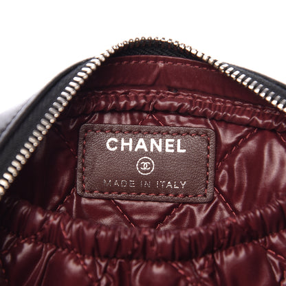 Chanel Lambskin Quilted Small Curvy Pouch Cosmetic Case Black 6 of 8
