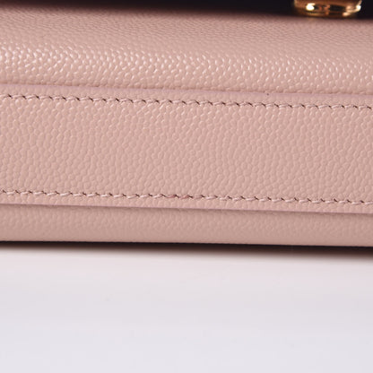 Saint Laurent Grain De Poudre Small Monogram Kate Satchel Pale Blush 10 of 15