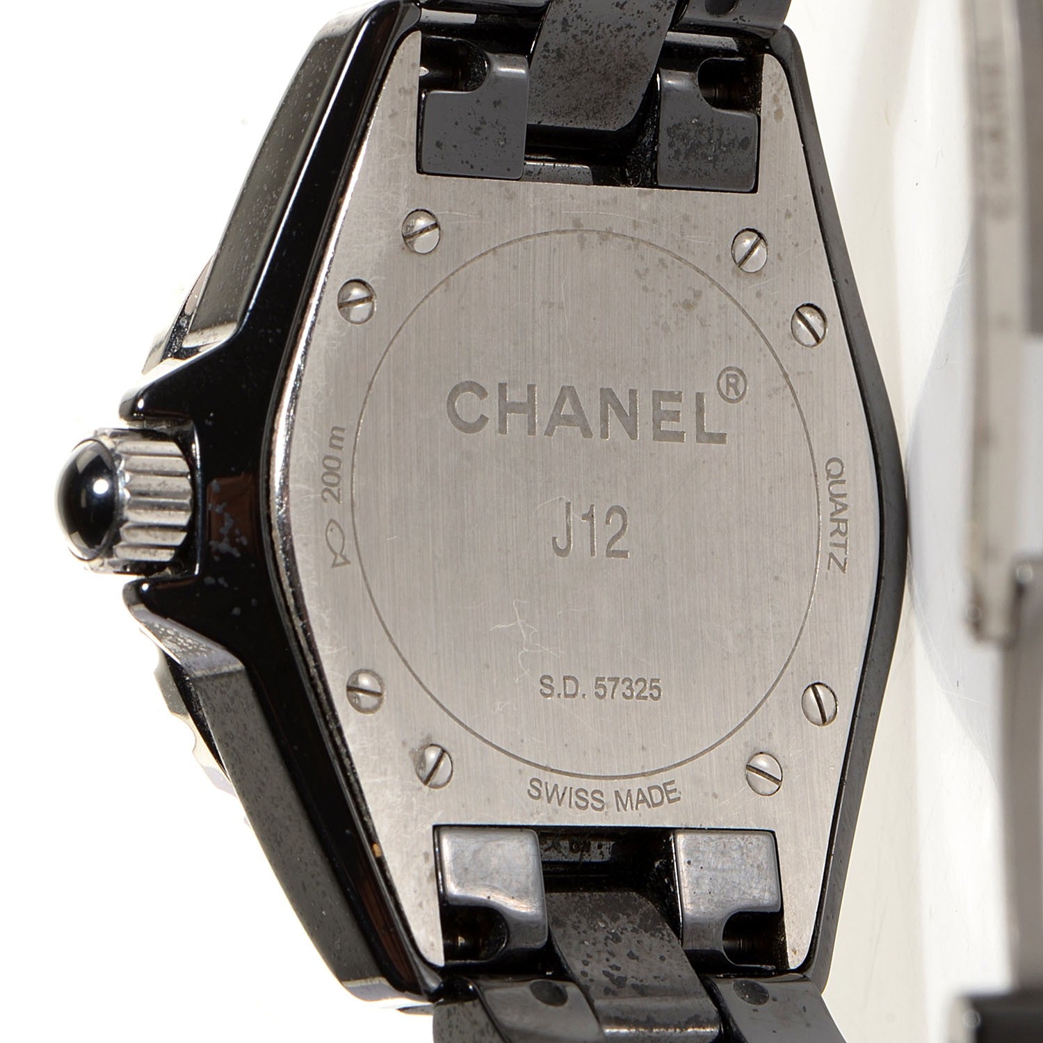 Chanel Stainless Steel Ceramic Diamond 33mm J12 Quartz Watch Black 4 of 6