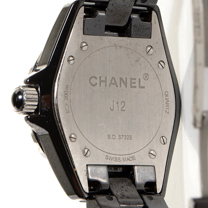 Chanel Stainless Steel Ceramic Diamond 33mm J12 Quartz Watch Black 4 of 6